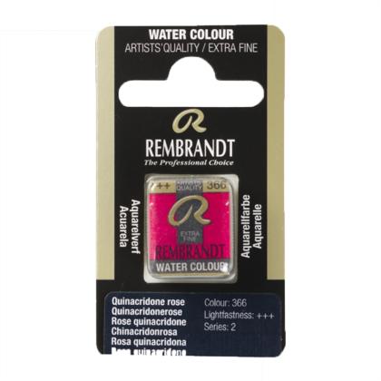 Краски акварельные "Rembrandt" 366 хинакридон розовый, кювета