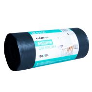 Мешки для мусора 120л 10шт/рулон ПВД Cleanton 50мкм 70*110см цв.черный