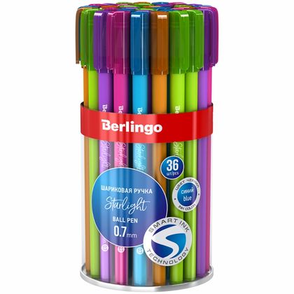 Ручка шарик."Berlingo Starlight" 0.5 мм, пласт.ассорти, стерж.синий