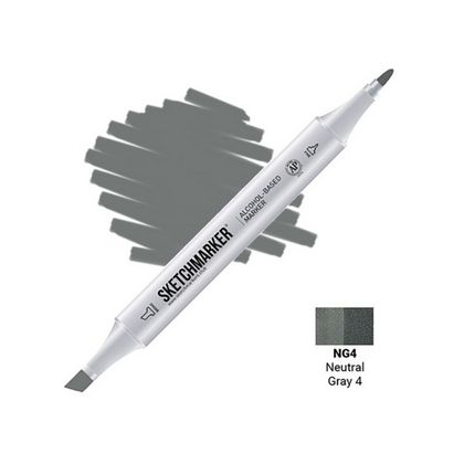 Маркер перм., худ. "Sketchmarker" двусторонний, NG4, серый нейтральный №4