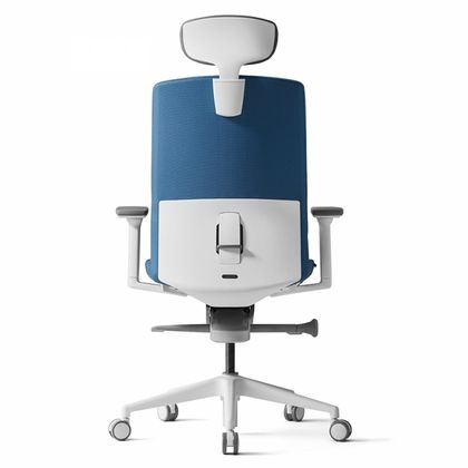 Кресло д/руководителя BESTUHL J2, бел. рама, регулир. подголовн., регул. подлокотн., спинка-ткань, сиденье-ткань, крест.-пластик, голубой