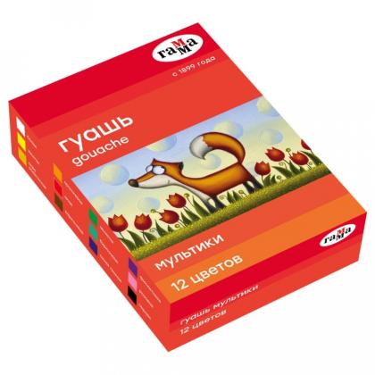 Гуашь "Мультики", 6 цв., 20 мл.