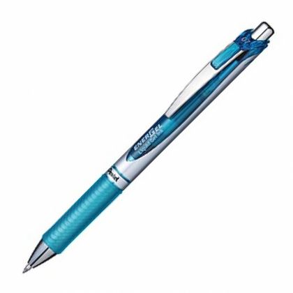 Ручка роллер "Energel BL77" 0,7 мм, пласт., серебрист/зеленый, стерж. зеленый
