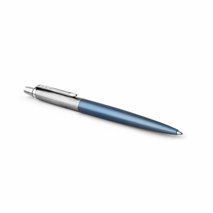 Ручка шарик/автомат "Jotter Core K63 Waterloo Blue CT" 1,0  мм, метал., подарочн. упак., сине-голубой/серебристый, стерж. синий