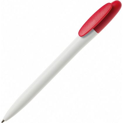 Ручка шарик/автомат "Bay MATT BC" 1,0 мм, пласт., матов., белый/красный, стерж. синий