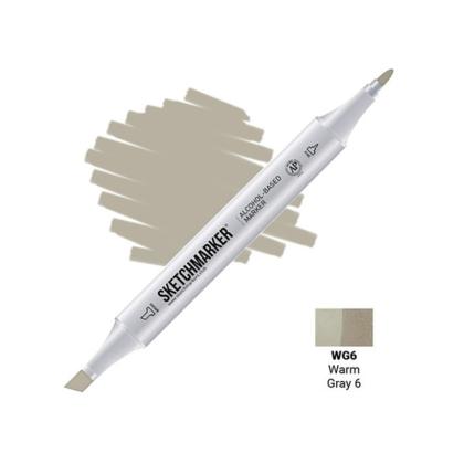 Маркер перм., худ. "Sketchmarker" двусторонний, WG6, серый теплый №6
