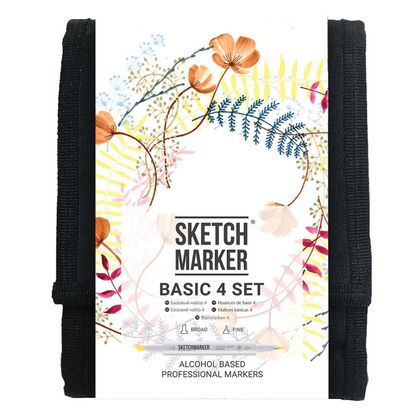 Маркер перм., худ. "Sketchmarker Basic 4" двусторонний, набор 12 шт. + сумка-органайзер