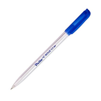 Ручка шарик. "Дельта" 0,5 мм, пласт.,ассорти., стерж. синий