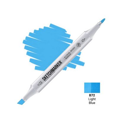 Маркер перм., худ. "Sketchmarker" двусторонний, B72, голубой