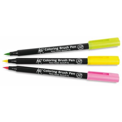 Маркер акварельный "Koi Color Brush" - желто-зеленый