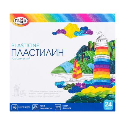 Пластилин для детской лепки 24 цв. "Классический"