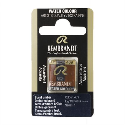 Краски акварельные "Rembrandt" 409 умбра жженая, кювета