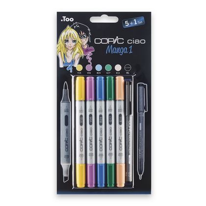 Маркер перм., худ. "Copic ciao. Manga 1" набор 5+1