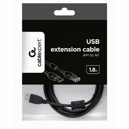Кабель-удлинитель Cablexpert CCF-USB2-AMAF-6 USB2.0 AM/AF 1,8м черный