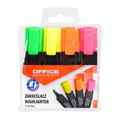 Набор маркеров текстовых "Office Products" 4 шт., ассорти