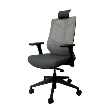 Кресло д/руководителя Nature II, каркас черный,подголовник,ткань черный, 3D подлокотники,слайдер