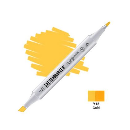 Маркер перм., худ. "Sketchmarker" двусторонний, Y12, золото