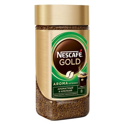 Кофе "Nescafe" натур. растворим. сублимир с доб. жар.мол. кофе., 170 гр., пак., Gold Aroma Intenso