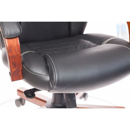 Кресло д/руководителя Бюрократ Бюрократ T-9923WALNUT слоновая кость кожа крестовина металл/дерево