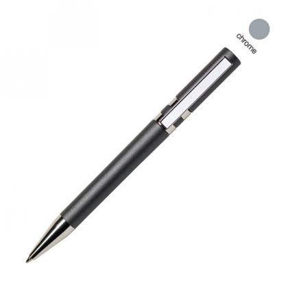 Ручка шарик/автомат "Ethic MET CR" 1,0 мм, пласт./метал., красный/серебристый, стерж. синий