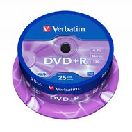 диск DVD+R 4,7 Гб запис. 16х. 25 шт. на шпинд. Verbatim