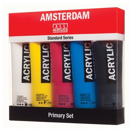 Краски акриловые "Amsterdam" набор 5 цв., базовые, 120 мл., туба