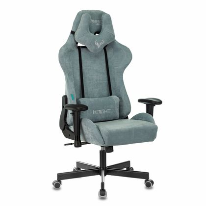 Кресло игровое Бюрократ VIKING KNIGHT LT28 FABRIC серо-голубой крестовина металл
