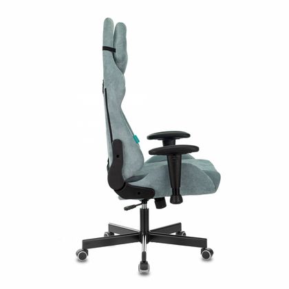 Кресло игровое Бюрократ VIKING KNIGHT LT28 FABRIC серо-голубой крестовина металл