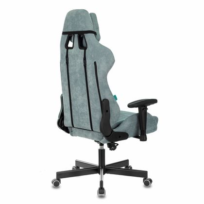 Кресло игровое Бюрократ VIKING KNIGHT LT28 FABRIC серо-голубой крестовина металл