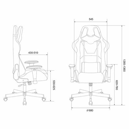 Кресло игровое Бюрократ VIKING KNIGHT LT28 FABRIC серо-голубой крестовина металл