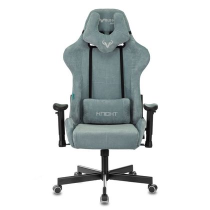 Кресло игровое Бюрократ VIKING KNIGHT LT28 FABRIC серо-голубой крестовина металл