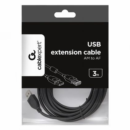 Кабель-удлинитель Cablexpert CCF-USB2-AMAF-10 USB2.0 Pro AM/AF 3м черный