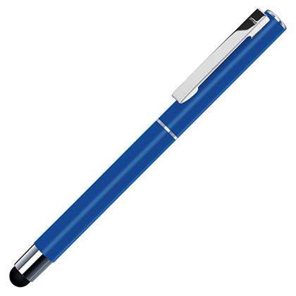 Ручка роллер "Straight Si R Touch" 0,7 мм, метал., со стилусом, черный/серебристый, стерж. синий