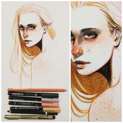 Маркер акварельный "Koi Color Brush" - киноварь