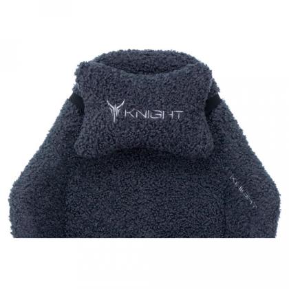 Кресло игровое Бюрократ Knight T1 экомех, синий, крестов. металл, с подголов. 