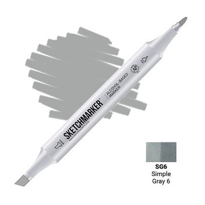 Маркер перм., худ. "Sketchmarker" двусторонний, SG6, серый простой №6