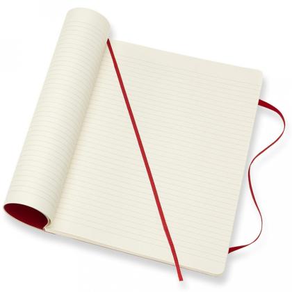 Блокнот А4- 190*250 мм, 96 л., тонир., лин. "Classic Soft Xlarge" интегральн. обл. полиуретан., на резинке, красный