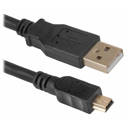 Кабель USB 2.0 AM-BM MINI CABLE (1.8M) позолота Defender