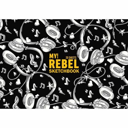 Альбом д/рисования A4 20 л. "My rebel sketchbook" на склейке, ассорти