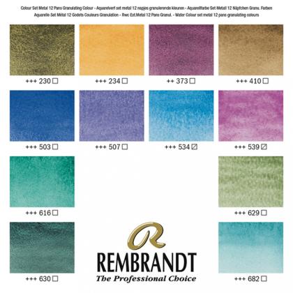 Краски акварельные "Rembrandt" набор 12 цв. гран., кюветы
