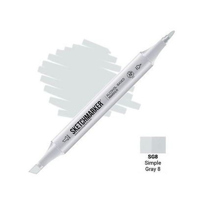 Маркер перм., худ. "Sketchmarker" двусторонний, SG8, серый простой №8