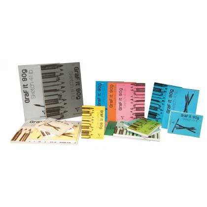 Скетчбук "Graf It" A6, 90г/м2, 80л., скоба, голубой