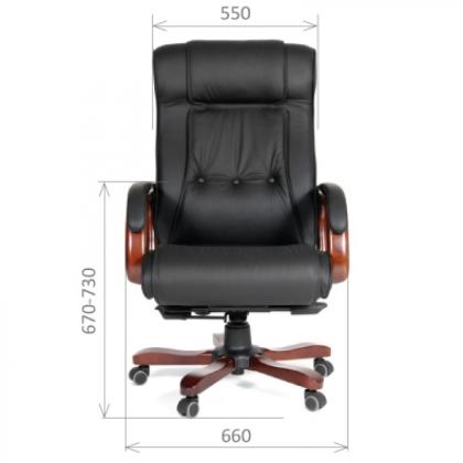 Кресло д/руководителя CHAIRMAN 653 кожа, черный