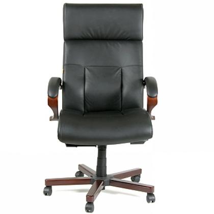 Кресло д/руководителя CHAIRMAN 421 кожа, черный