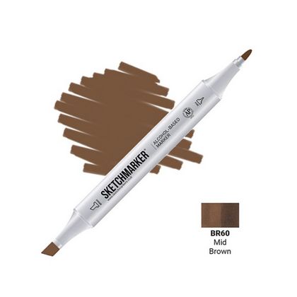 Маркер перм., худ. "Sketchmarker" двусторонний, BR60, коричневый средний