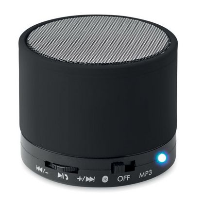 Колонка 1.0 "Round Bass" пласт. прорезин., 3 Вт, Bluetooth, AUX, MICRO SD, c MP3 плеером, черный