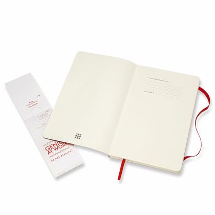 Блокнот А5 130*210 мм, 96 л., тонир., лин. "Classic Soft Large" интегральн. обл. полиуретан., на резинке, красный