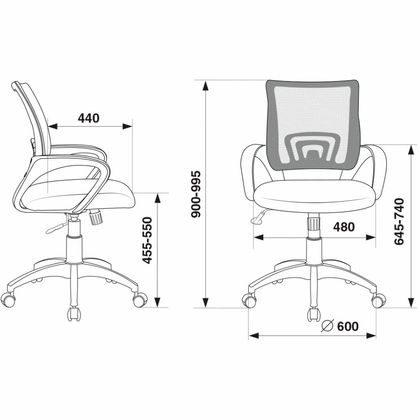 Кресло Бюрократ CH-W695NLT розовый TW-06A TW-13A сетка/ткань крестовина пластик пластик белый