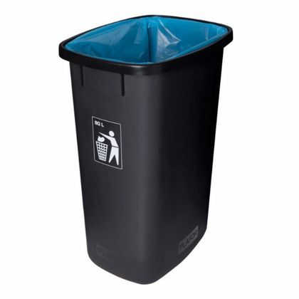Урна д/раздельного сбора мусора 45л "Plafor Sort bin" полипропилен., черный/зеленый