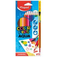 Цв. карандаши акв. 12 шт. "Color Peps" +кисточка